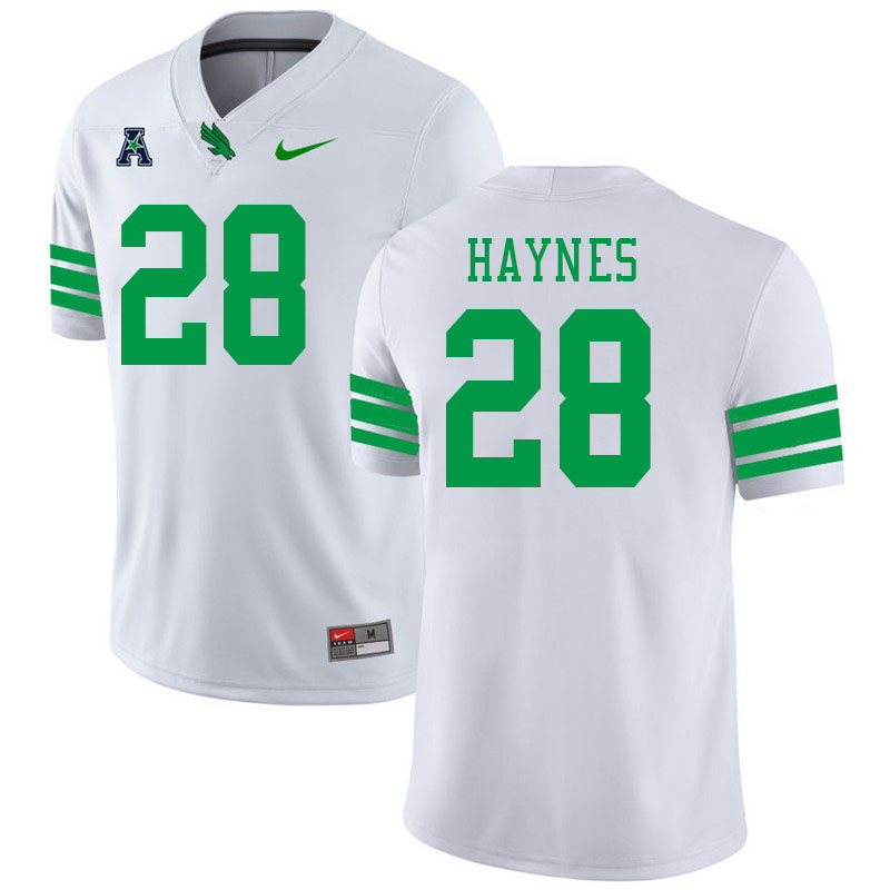 #28 Abner Haynes North Texas Mean Green College Football Jerseys Stitched-White